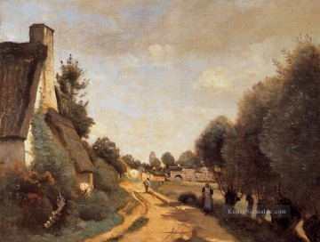 romantische romantik Ölbilder verkaufen - Eine Straße in der Nähe von Arras plein air Romantik Jean Baptiste Camille Corot